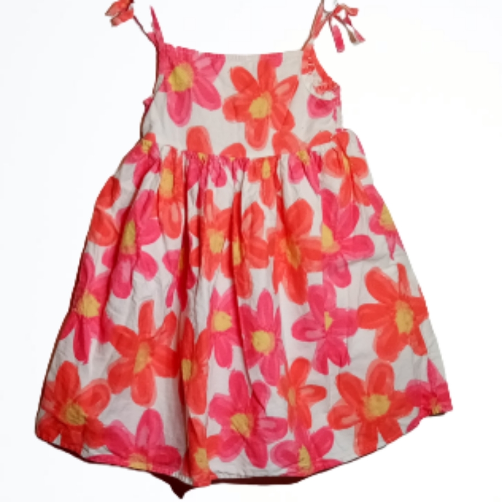 Blue Zoo Orange Pink Floral Sun Dress Sz 5-6